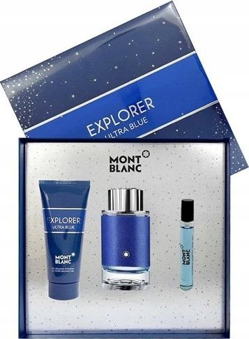 Set parfum për burra Montblanc Explorer Ultra Blue, EDP 100 ml, xhel dushi 100 ml, blu