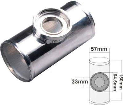 Adapter Blow Off TurboWorks F, tub 57mm, alumin, ngjyrë argjendi