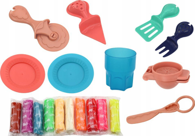 Set plasteline Leantoys Modeling Dough, aksesorë frutash, shumëngjyrësh