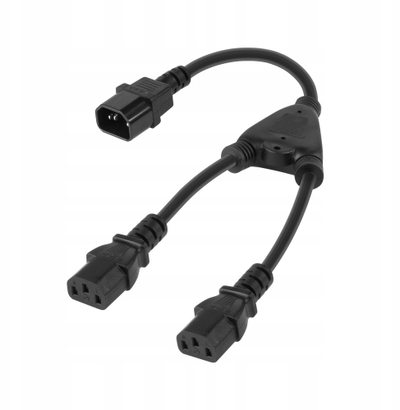 Adapter kabllo kompjuteri Splitter, 1x në 2x prizë, i zi