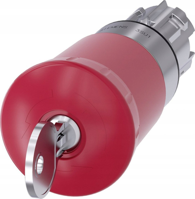 Buton emergjent Siemens SSG10 3SU1050-1HR20-0AA0, 22mm, me çelës, i kuq metalik me shkëlqim