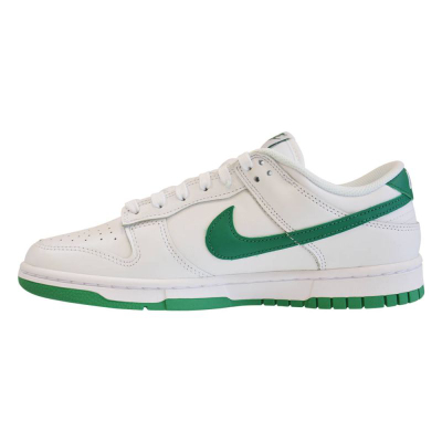 Patika Nike Dunk Low Medium Olive për femra, lëkurë, e bardhë ulliri