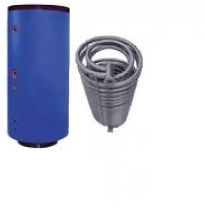 Boiler vertikal MAKS 200L, me spiralë të brendshme, klasë energjie B, blu