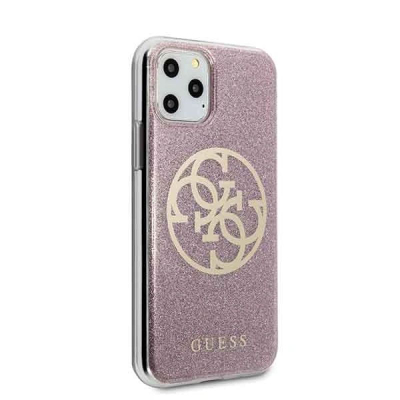 Kuti telefoni Guess Hard Case për iPhone 11 Pro, me xixa, rozë