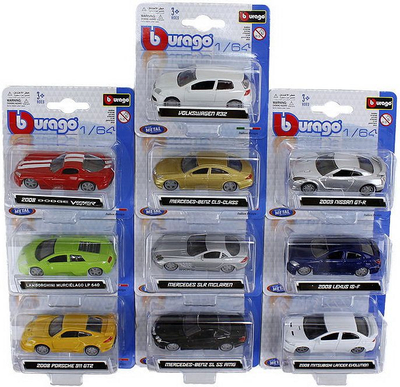 Играчка автомобил Тобар Бугати Вејрон Витес, размер 1:64, метален, мешани бои