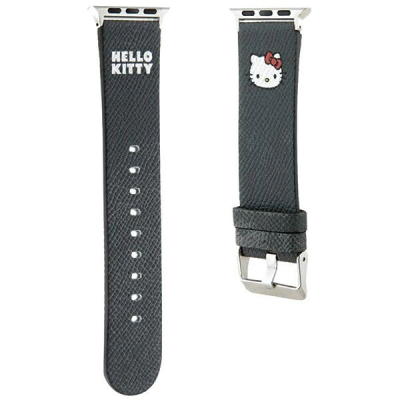 Rrip ore Hello Kitty Kitty Head për Apple Watch, 38 40 41mm, lëkurë eko, i zi