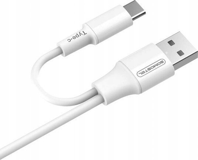 Кабел за полнење Somostel 3in1 Powerline, USB во Type C Lightning Micro USB, 1.2m, бел