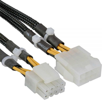 Kabull zgjatues InLine ATX/EPS 8-pin, 0.3m, i zi