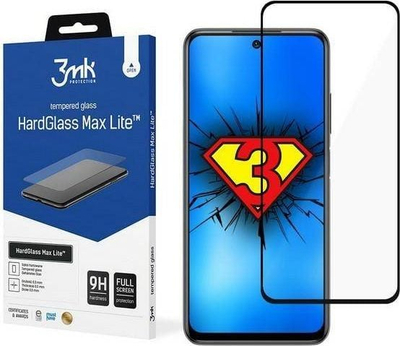 Xham mbrojtës 3MK HardGlass Max Lite për Xiaomi Redmi Note 10 5G, full cover, i zi