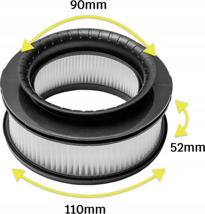 Set filtrosh për fshesë me korrent, 2 copa, që shkojnë për Tefal X-Force Flex 11.60 12.60 14.60, ngjyrë e zezë