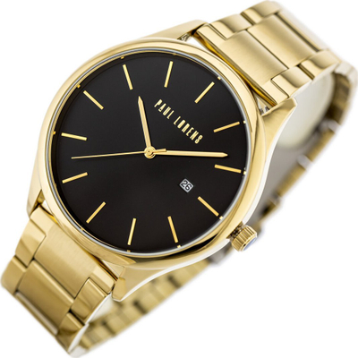 Рачен часовник за мажи Paul Lorens PL1273B-1D1, 44mm, водоотпорен 30m, златен
