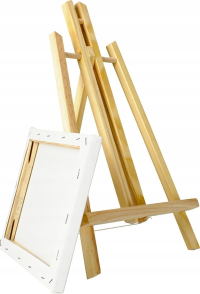 Set pikture Starpak Canvas With Easel 485120, telajo 18x24cm, triped druri, e bardhë