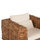 Set lounge oborri Tropel HM9656, 4 pjesë, ratan natyral dhe dru mahogani, jastëkë të bardhë