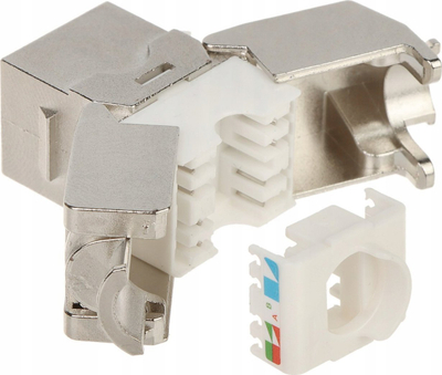Keystone konektor FX-RJ45-6A-16, RJ45 Cat 6A, i blinduar, ngjyrë argjendi