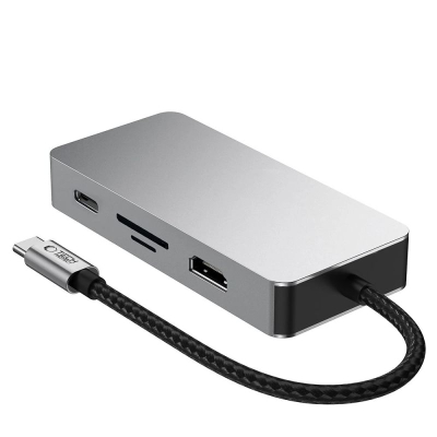 Hub USB‑C Tech‑Protect HB05, 9 në 1, HDMI 4K, RJ45, gri