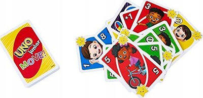 Loja me letra Mattel UNO Junior Move, për kalamaj 3+, 2-4 lojtarë, shumëngjyrëshe