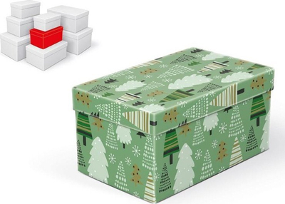 Kuti dhuratash Christmas B-V009-F, 26x17x13 cm, karton i trashë 1.5 mm, jeshile