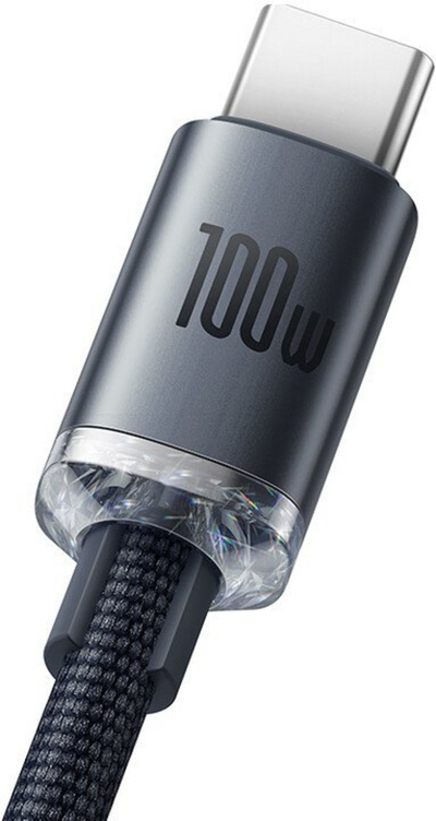 [OUTLET] Kabllo karikimi / të dhënash Baseus Crystal Shine Series USB-A - USB-C, 100W, 1.2m, e zezë