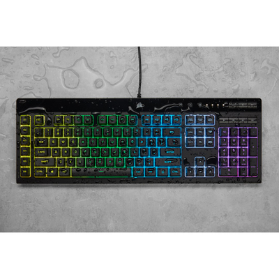 Tastierë Corsair K55 RGB PRO, USB, layout gjerman QWERTZ, e zezë