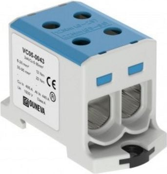 Terminal hekurudhor EM Group 607095 BL, 2 pole, 16-95mm², blu