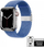 Rrip dore Crong Braided Wave Band për Apple Watch 42/44/45 mm, pëlhurë elastike, me kapëse çeliku, blu