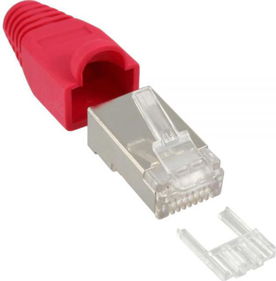 Konektor RJ45 InLine 74510R, set me 10 copa, i kuq
