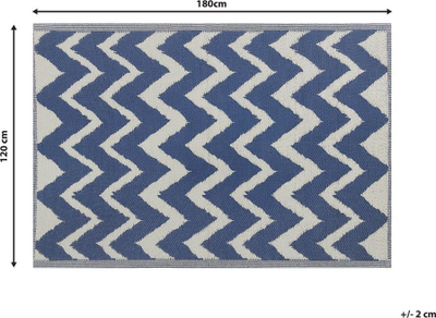 Tapet outdoor SIRSA, 120 x 180 cm, model zigzag, blu navy