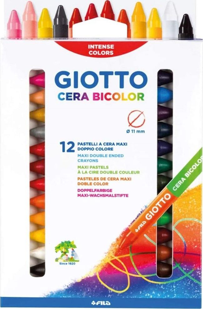 Ngjyra dylli Giotto Cera Bicolor, 12 lapsa dy-anëshe, shumëngjyrëshe