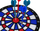 Сет за игра со стрели Zhiyu Toys Darts, дијаметар 27 cm, 4 пластични стрели, многуобоен
