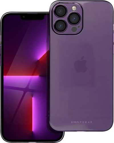 Futrollë telefoni Roar Pure Simple Fit për iPhone 13 Pro Max, e tejdukshme, vjollcë