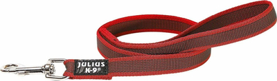 Zinxhir për qen Julius-K9 Color &amp; Gray Super-Grip, 20mm, 1.2m, i kuq-gri