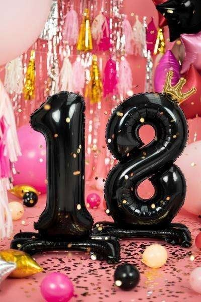 Balon zbukurimi PartyDeco numri 8, 84 cm, i zi