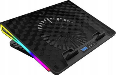 Stand ftohës për laptop Inca INC-608GMS, me 5 ventilatorë, me lartësi që rregullohet, ngjyrë e zezë