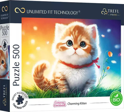 Puzzle Trefl Charming Kitten, 500 copa, 48 x 34 cm, me shum ngjyra