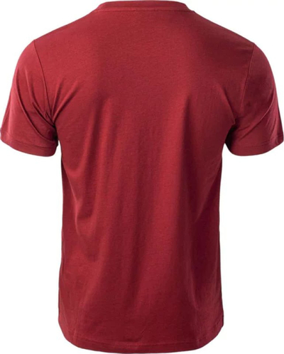 Bluzë sportive për burra Hi-Tec Olen, pambuk 100%, masa L, e kuqe burgundy