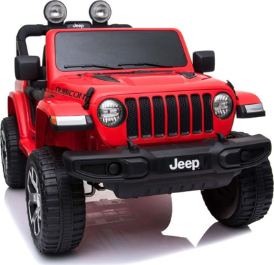 Makine elektrike për fëmijë Super-Toys Jeep Wrangler Rubicon DK-JWR555, sedilje e butë, telekomandë 2.4GHz, e kuqe