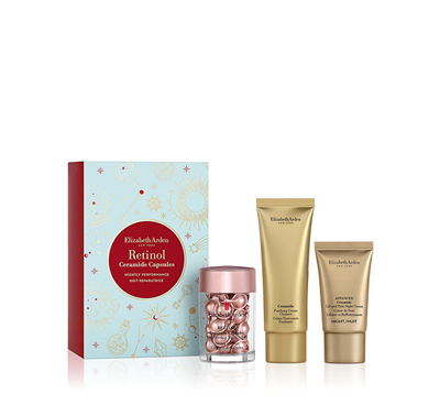 Set kujdesi për lëkurë Elizabeth Arden, kapsula retinoli ceramide 14 ml + krem pastrues 50 ml + krem nate 15 ml