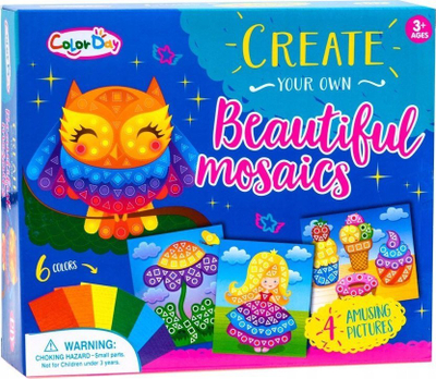Set mozaik kreativ Color Day, shkumëz vetëngjitëse, 4 figura, shumëngjyrësh