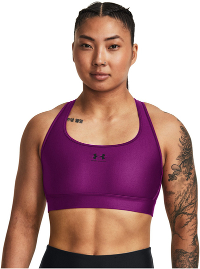 Top sportiv Under Armour Medium Support, pa padding, i purpurt