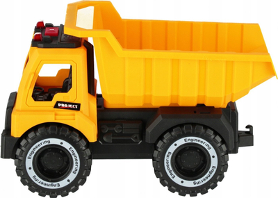 Kamion lodër Mega Creative Dump Truck, 22cm, me drita edhe zë, i verdhë