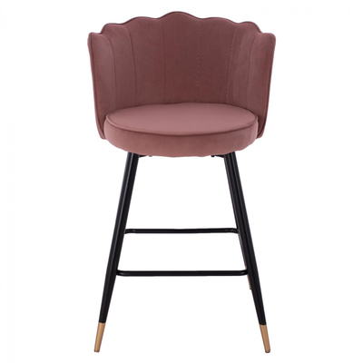Stol velvet + metal 50×50×90 cm (HM8736.02), rozë