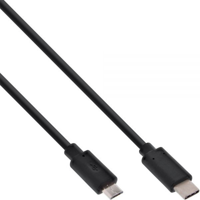 Kabllo USB InLine 35742, USB C me microUSB, 2 m, e zezë