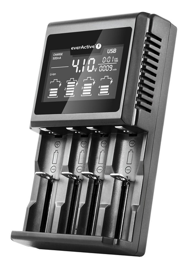 Karikues baterish EverActive UC-4000, universal Ni-MH Li-ion, ekran LCD, i zi