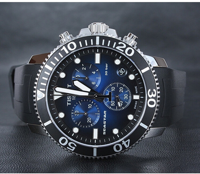 Orë për meshkuj Tissot Seastar 1000 T120.417.17.041.00, e zezë/kaltër