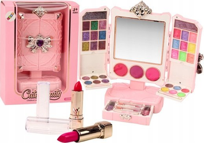 Set kozmetike për fëmijë LEAN Toys Mirror, pasqyrë me mbajtëse të rregullueshme, rozë