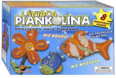 Masë loje me shkumë Art and Play Shiny Foam Clay, 8 ngjyra, jo ngjitëse, shumëngjyrëshe