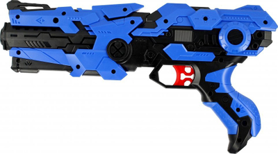 Pistole lodër MEGA CREATIVE 502227, me shenjë, me 12 fishekë shkumë, blu e zezë