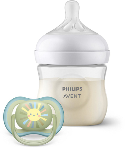 Set për bebe Philips Avent Natural Response SCD837/10, biberona pa BPA, i kapshëm mirë në dorë, transparent