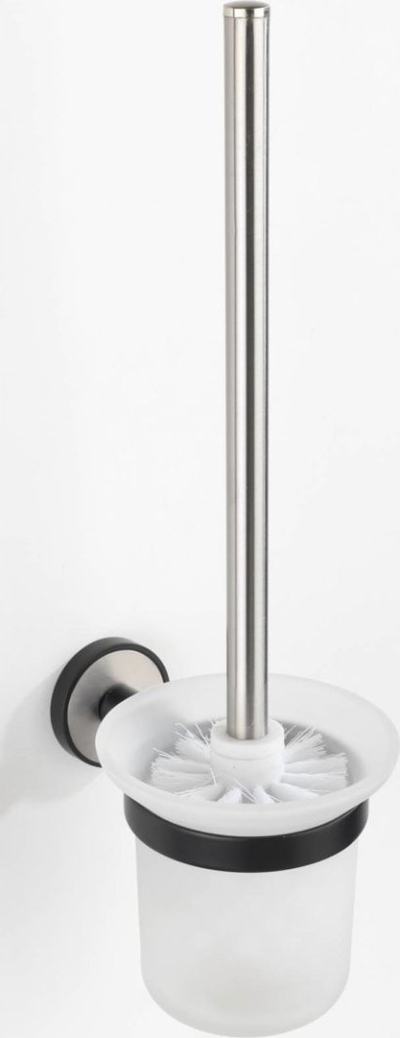 Furçë WC muri Wenko UNDINE, çelik inox, gotë mat, argjendtë e bardhë