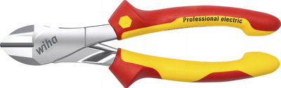 Gërshërë diagonale elektrike Wiha Professional Electric 41274, 180mm, dorezë SoftFinish, kuqe verdhë